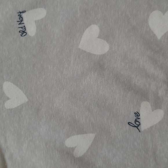 Old Navy Grey & White Heart Print Hooded Fleece Tunic Dress - Size L (10-12) - Picture 3 of 6